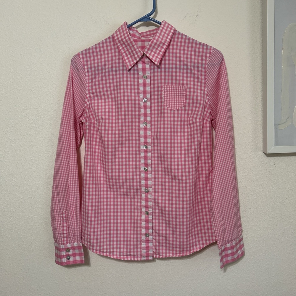 Isaac Mizrahi Pink Checkered Shirt